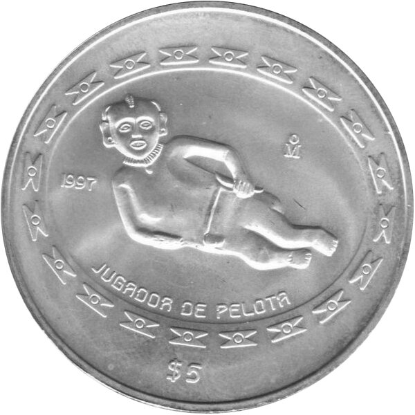 Mexiko 5 Pesos 1997 - Jugador de Pelota - 1 oz Silber