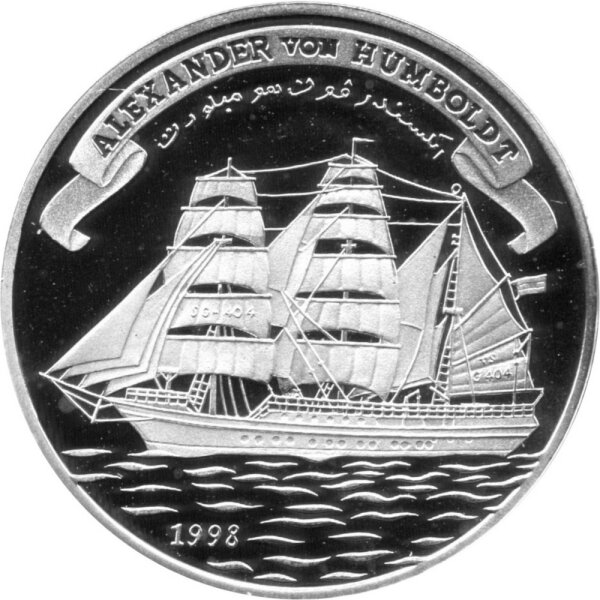 Somalia 5.000 Shillings 1998 - Großsegler "Alexander von Humboldt" - Silber PP