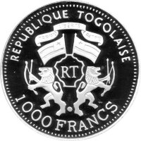 Togo 1.000 Francs 2005 - Gefährdete Tierwelt "Honigbiene" - Silber PP teilcoloriert