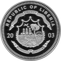 Liberia 10 Dollars 2003 - 25 Jahre Pontifikat Papst Johannes Paul II. - Silber PP