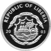 Liberia 5 Dollars 2003 - 25 Jahre Pontifikat Papst Johannes Paul II. - Silber PP