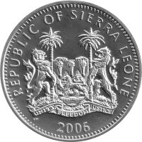 Sierra Leone 10 Dollars 2006 - XX. Olympische Winterspiele 2006 in Turin "Landkarte Italien" - Silber PP