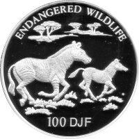Djibouti 100 France 1994 - Gefährdete Wildtiere...