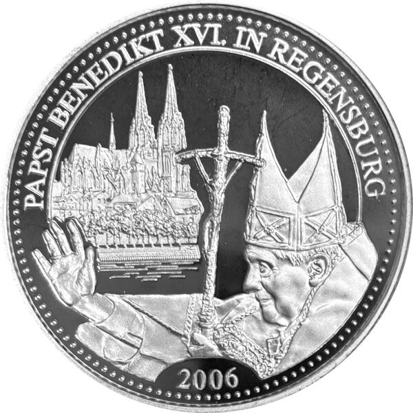 Regensburg Medaille 1979 Papst Benedikt XVI - Silber PP