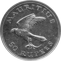 Mauritius 50 Rupees 1975 - Mauritius-Falke - Silber
