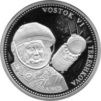 Kongo 10 Francs 2002 - Weltraum "Vostok VI" -...