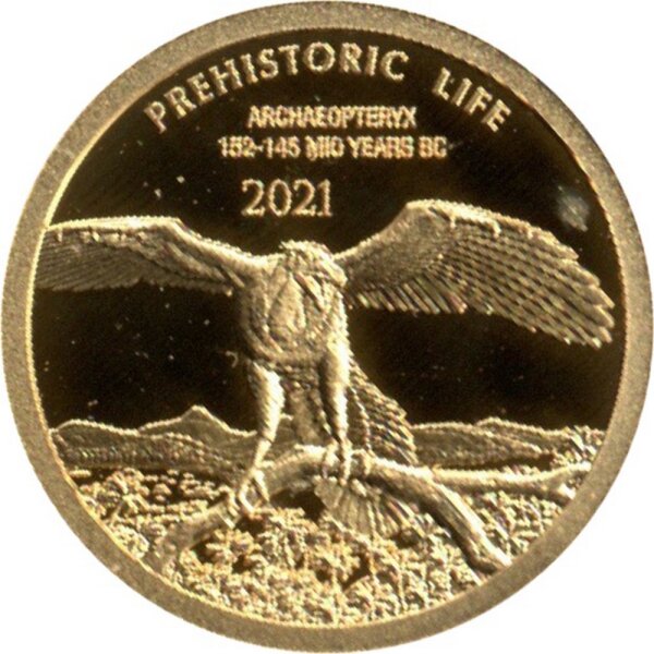 Kongo Prehistorical Life 5. Ausgabe 2021 Archaeopteryx 0,5 Gramm Gold PP