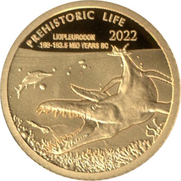 Kongo Prehistorical Life 8. Ausgabe 2022 Liopleurodon 0,5 Gramm Gold PP