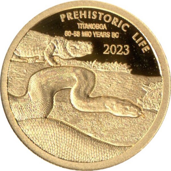 Kongo Prehistorical Life 10. Ausgabe 2023 Titanoboa 0,5 Gramm Gold PP