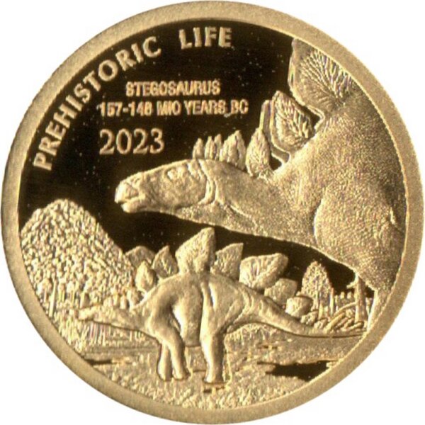 Kongo Prehistorical Life 12. Ausgabe 2023 Stegosaurus 0,5 Gramm Gold PP