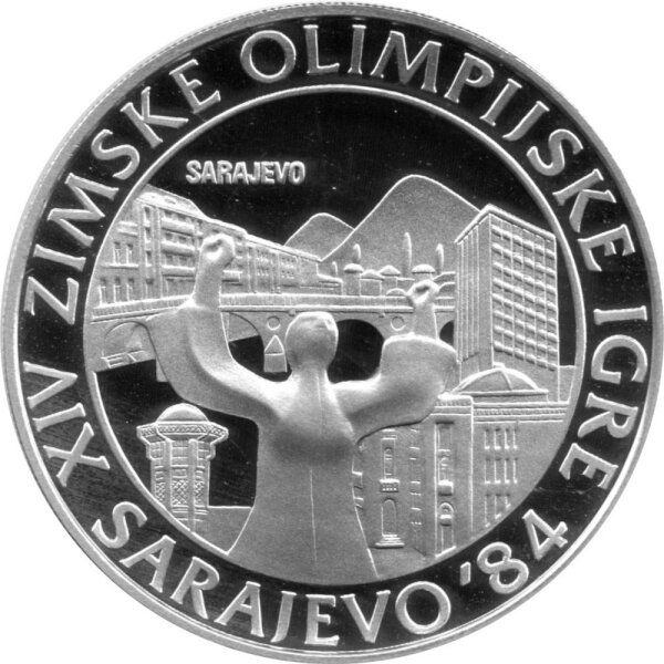 Jugoslawien 250 Dinar 1982 - XIV. Olympische Winterspiele 1984 in Sarajevo - Silber PP