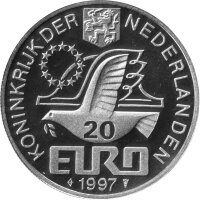 Niederlande 20 Euro 1997 - Johan van Oldenbarnevelt - Silber PP