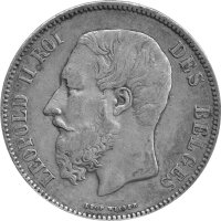 Belgien 5 Francs 1869 - König Leopold II. - Silber