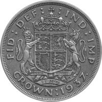 UK 1 Crown 1937 - Krönung König Georg VI. - Silber