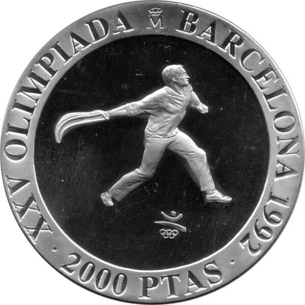 Spanien 2.000 Pesetas 1990 - XXV. Olympische Sommerspiele 1992 in Barcelona "Basque Pelota" - Silber PP
