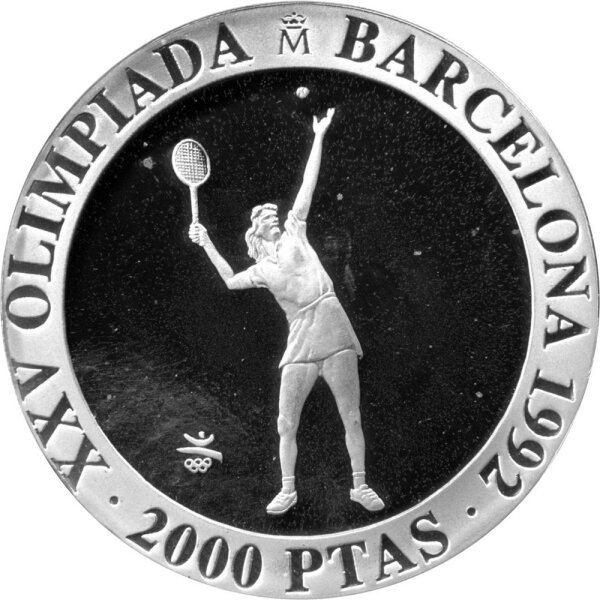 Spanien 2.000 Pesetas 1992 - XXV. Olympische Sommerspiele 1992 in Barcelona "Tennis" - Silber PP