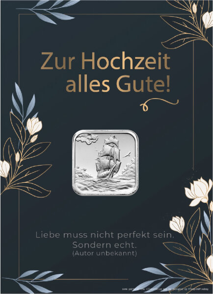 Geschenkbarren - 3,11 Gramm (1/10 oz) Münzbarren H&M Ascension Island Segelschiff - Hochzeit Elite