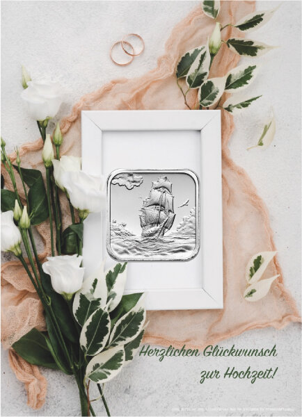 Geschenkbarren - 3,11 Gramm (1/10 oz) Münzbarren H&M Ascension Island Segelschiff - Hochzeit Foto