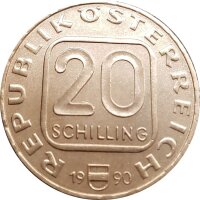 Österreich 20 Schilling 1990 Martinsturm in Bregenz