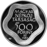 Ungarn 500 Forint 1989 - XXV. Olympische Sommerspiele 1992 in Barcelona "Olympisches Feuer" - Silber PP