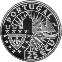 Portugal 25 Ecu 1997 - Europa und die Neue Welt "Ferdinand Magellan" - Silber PP