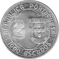 Portugal 1.000 Escudos 1995 - 500. Todestag von Johann II. - Silber PP