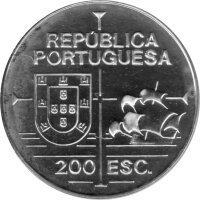 Portugal 200 Escudos 1992 - Portugiesische Entdeckungen "Kalifornien" - Silber