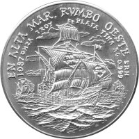 Spanien Medaille 1987 - Entdeckung Amerikas durch Columbus - 1 oz Silber