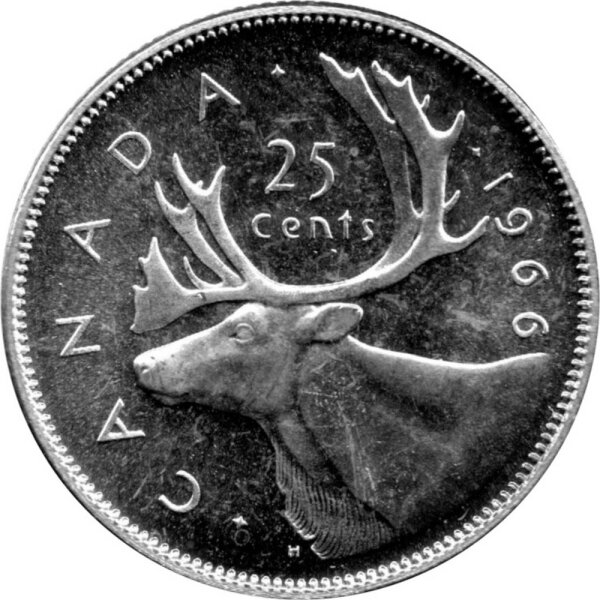 Kanada 25 Cents Typ 1965-1966 - "Karibu" - Silber