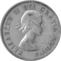 Kanada 50 Cents Typ 1953-1958 - "Königliches Wappen" - Silber