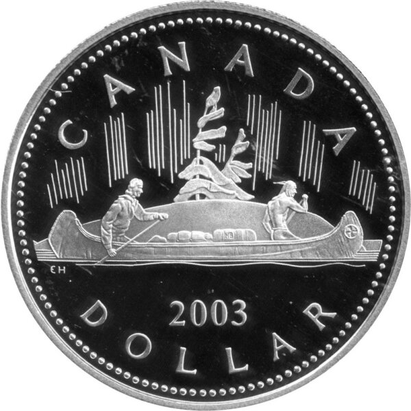 Kanada 1 Dollar 2003 Kanu - Elisabeth II - Silber PP
