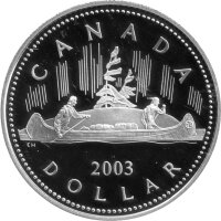 Kanada 1 Dollar 2003 Kanu - Elisabeth II - Silber PP