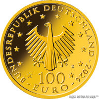 Deutschland 100 € 2026 - D - Annette von Droste-Hülshoff "Die Judenbuche" 1/2 oz Gold incl. Etui & CoA