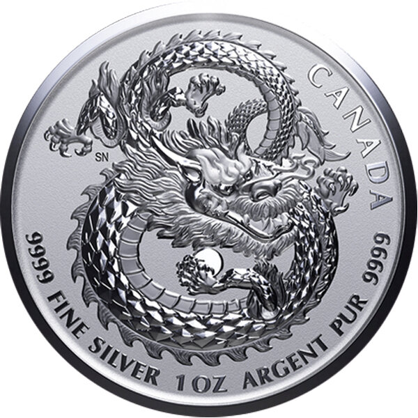 Kanada 5 Dollars 2020  - Glücksdrache - 1 oz Silber