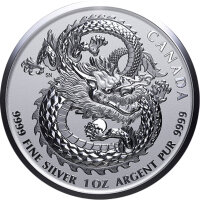 Kanada 5 Dollars 2020  - Glücksdrache - 1 oz Silber