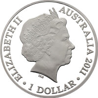 Australien Känguru RAM 2011 1 oz Silber F15  Reverse Frosted
