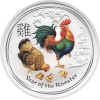 Australien Lunar II 2017 Jahr des Hahnes 2 oz Silber...