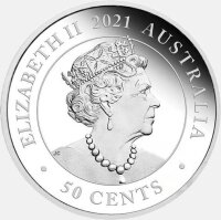 Australien Dreaming Down Under 2021 Koala 1/2 oz Silber - PP Coloriert