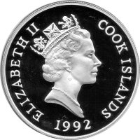 Cook Islands 10 Dollars 1992 - XV. Fußball WM 1994 in den USA - Silber PP