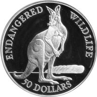 Cook Islands 50 Dollars 1991 - Bedrohte Tierwelt...