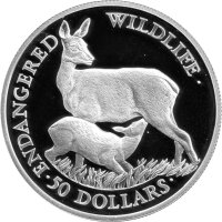 Cook Islands 50 Dollars 1991 - Bedrohte Tierwelt...