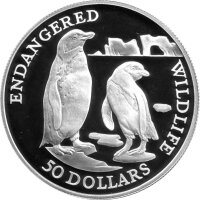 Cook Islands 50 Dollars 1991 - Bedrohte Tierwelt...