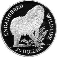 Cook Islands 50 Dollars 1992 - Bedrohte Tierwelt...