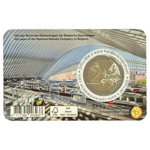 Belgien 2 Euro 2026 "100 Jahre SNCB" NL - Coincard