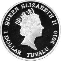 Tuvalu 1 Dollar 2010 - XXI. Olympische Winterspiele 2010 in Vancouver "Yuna Kim" - 1 oz Silber PP teilcoloriert