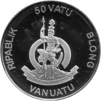 Vanuatu 50 Vatu 2014 - XX. Fußball-WM 2014 in Brasilien "WM-Austragungsorte"- Silber PP