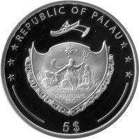Palau 5 Dollar 2013 - 125 Jahre Automobile "VW-Käfer" - Silber PP teilvergoldet