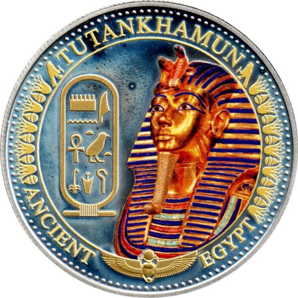 Solomon Islands 2 Dollars 2014 - Altes Ägypten "Tutanchamun" - Silber PP teilcoloriert