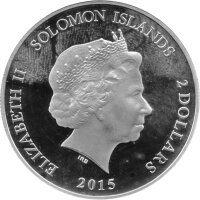 Solomon Islands 2 Dollars 2015 - Altes Ägypten "Sphinx von Gizeh" - Silber PP teilcoloriert