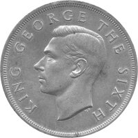 Neuseeland 1 Crown 1949 - Georg VI. Umlaufmünze - Silber